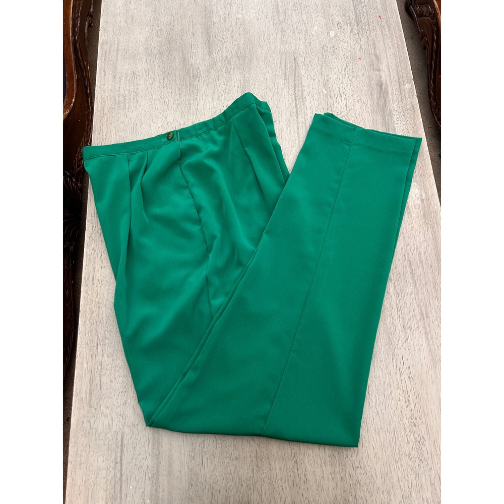 That's Me! Vintage Emerald Green‎ Pleated High Waist Tapered Leg Pants Size 10